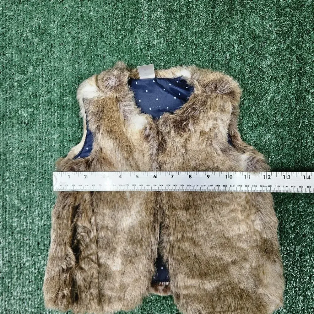 OshKosh Bgosh Toddler Faux Fur Vest Girl's 2T Brown Sleeveless Vest